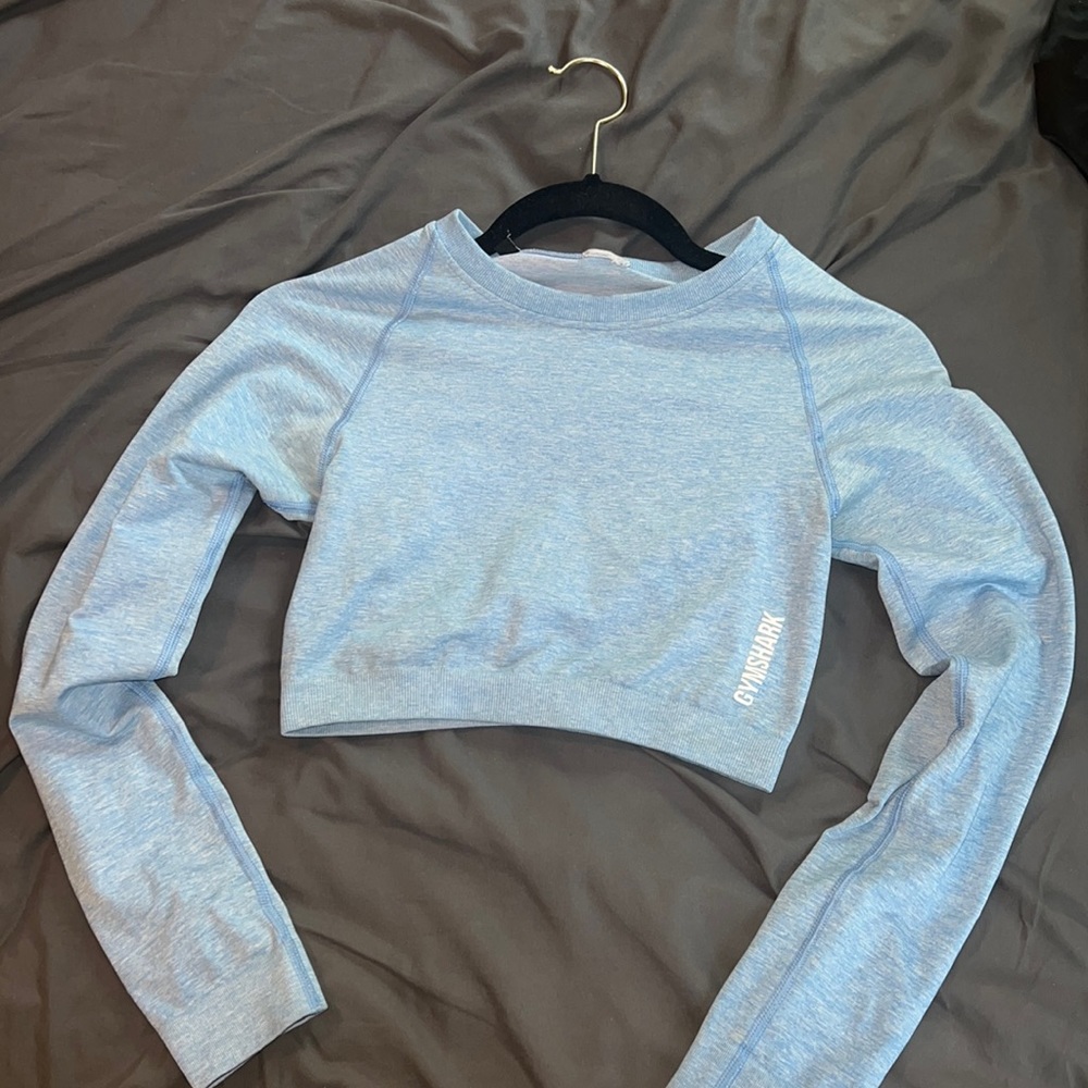 Gymshark Adapt Marl
Seamless Long Sleeve
Crop Top in light blue